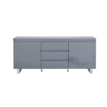 Sydney Large High Gloss Sideboard With 2 Door 3 Drawer In Grey