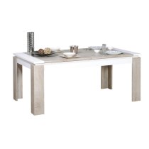 Muller Extending Dining Table In Distressed Effect And White