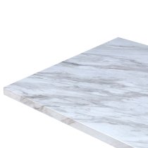 Halo High Gloss Dining Table In Magnesia Marble Effect