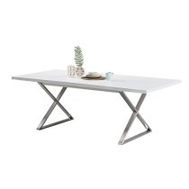 Mayline Extending High Gloss Dining Table In White