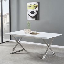 Mayline Extending High Gloss Dining Table In White