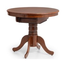 Calico Extending Round Wooden Dining Table In Mahogany