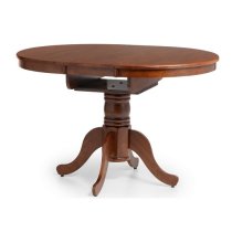 Calico Extending Round Wooden Dining Table In Mahogany