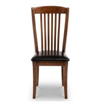 Calico Dining Chair In Mahogany With Brown Seat In A Pair