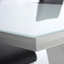 Atmiro Glass Extending Dining Table In White And Grey Gloss