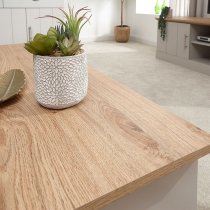 Kirkby Wooden Coffee Table In Grey With Oak Effect Top