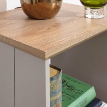 Kirkby Wooden Lamp Table In Grey With Oak Effect Top