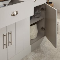 Kirkby Large Sideboard In Grey With Oak Effect Top