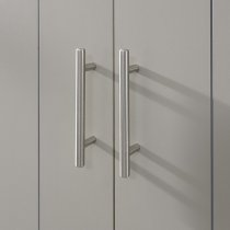 Kirkby Wardrobe In Soft Grey With Oak Effect Top