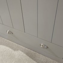 Kirkby Wardrobe In Soft Grey With Oak Effect Top