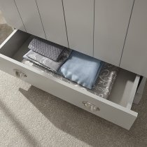 Kirkby Wardrobe In Soft Grey With Oak Effect Top