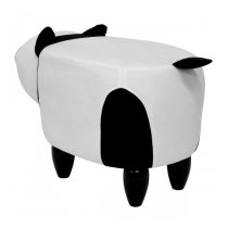 Panda Shaped Pouffe In White And Black Finish