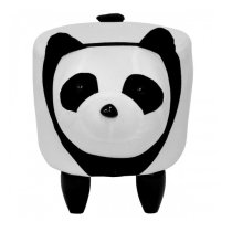 Panda Shaped Pouffe In White And Black Finish