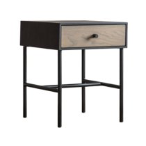 Marvale Wooden Bedside Cabinet With 1 Drawer In Black Natural