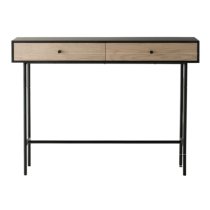 Marvale Wooden Console Table With 1 Drawer In Black And Natural