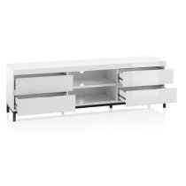 Estonia Lowboard TV Stand In White High Gloss With 4 Drawers