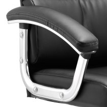 Tillie Bonded Leather Executive Chair In Black With Chrome Base