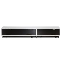 Elements Wooden TV Stand With 3 Glass Doors In White