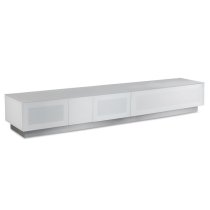 Crick LCD TV Stand Extra Large In White With Glass Door