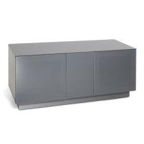 Elements XL Wooden TV Stand With 2 Glass Doors In Grey