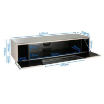 Chroma Medium High Gloss TV Stand With Steel Frame In Black