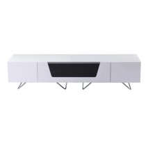 Chroma Large High Gloss TV Stand With Steel Frame In White