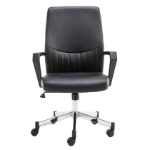 Brook Faux Leather Home And Office Chair In Black