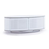 Lanza High Gloss TV Stand With Push Release Doors In White