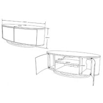 Lanza High Gloss TV Stand With Push Release Doors In White