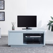 Powick TV Stand In Grey High Gloss With LED Lighting