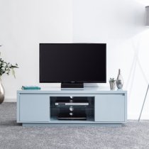 Powick Large TV Stand In Grey High Gloss With LED Light