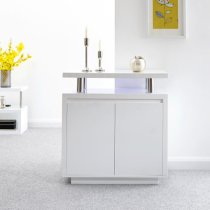 Powick High Gloss LED Sideboard In White