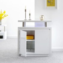 Powick High Gloss LED Sideboard In White