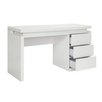 Emerson High Gloss Computer Desk In White With LED Lighting