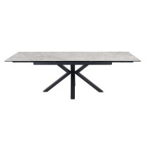 Etolin Grey Marble Effect Dining Table With Black Metal Base