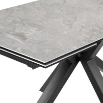 Etolin Grey Marble Effect Dining Table With Black Metal Base