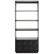 Chalawan Rubberwood Shelf Unit In Black