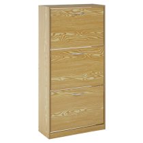 Megrez Wooden Shoe Cabinet With 3 Flip Doors In Brown