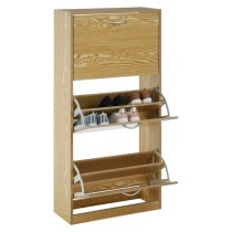 Megrez Wooden Shoe Cabinet With 3 Flip Doors In Brown