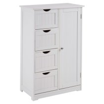 Matar Wooden Storage Cabinet With 1 Door And 4 Drawers In White