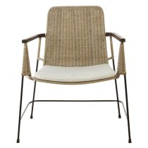 Felixvarela Rattan Traditional Chair With Metal Legs In Natural