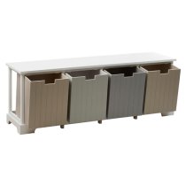 Kornephoros Wooden Hallway Bench With 4 Drawers In White