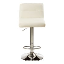 Baino White Leather Bar Chairs With Chrome Base In A Pair