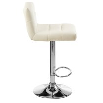 Baino White Leather Bar Chairs With Chrome Base In A Pair