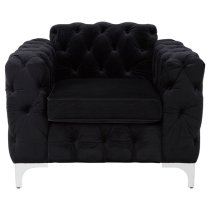 Madine Upholstered Velvet Armchair In Black