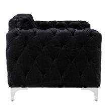 Madine Upholstered Velvet Armchair In Black