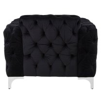 Madine Upholstered Velvet Armchair In Black