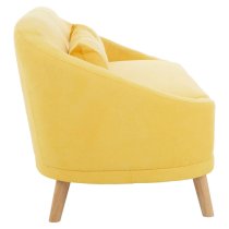 Errai Upholstered Linen Fabric 3 Seater Sofa In Yellow