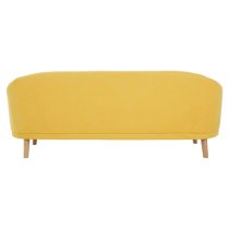 Errai Upholstered Linen Fabric 3 Seater Sofa In Yellow