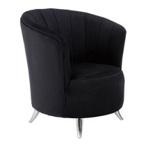 Grumium Upholstered Velvet Tub Chair In Black